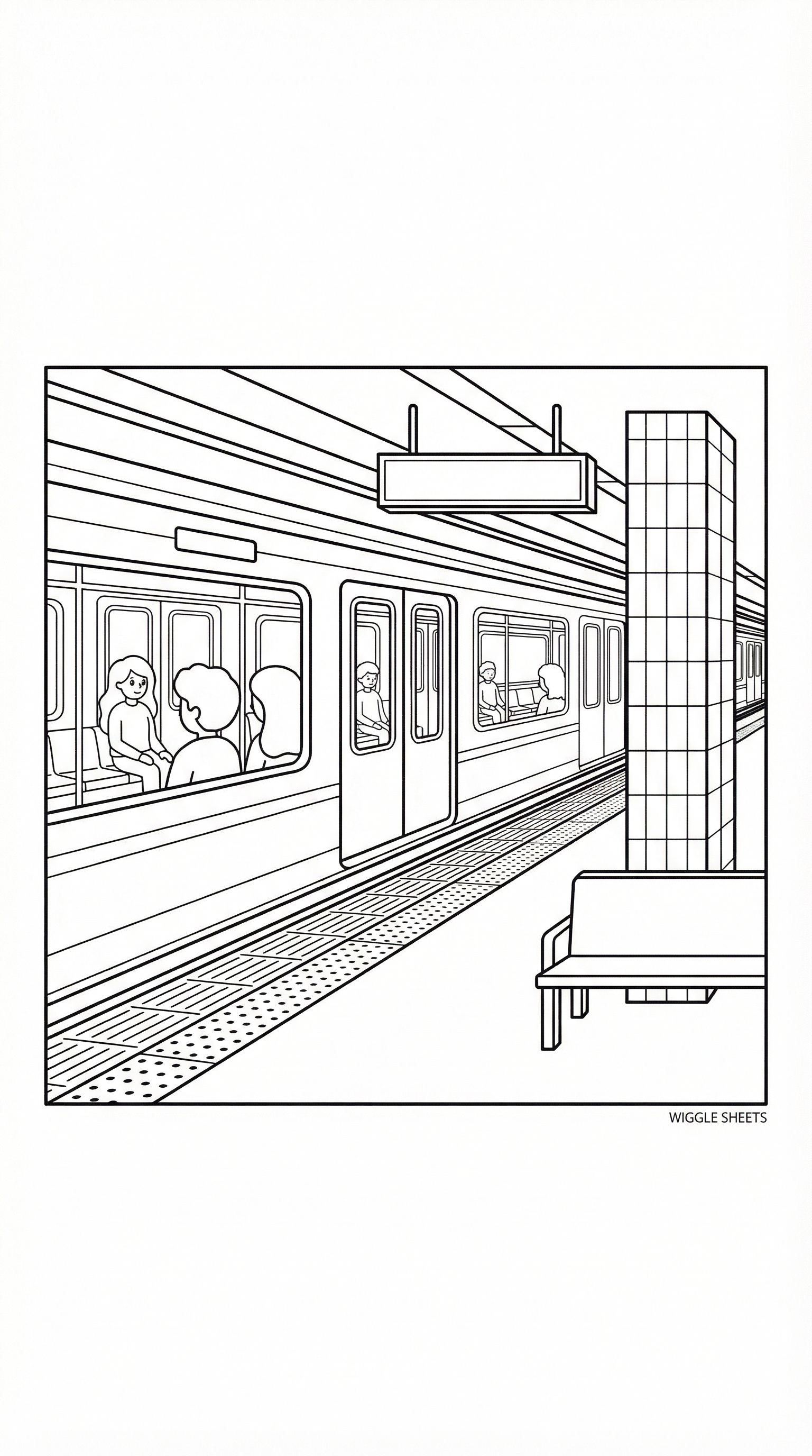 Metro Platform Coloring Page